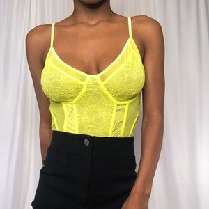 Lime Green Lace Bodysuit